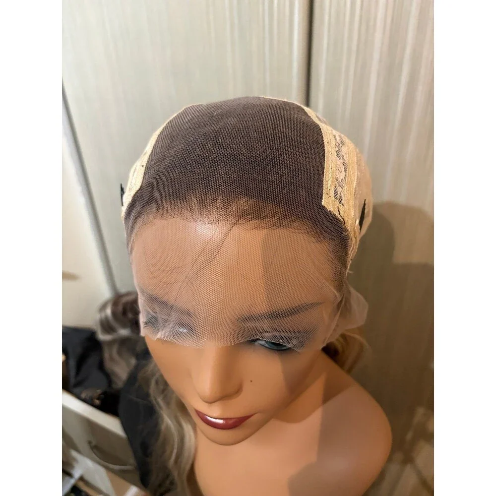 100% Remy Human hair wig 30” Swiss lace front rooted beige blond size medium New - Picture 7 of 9